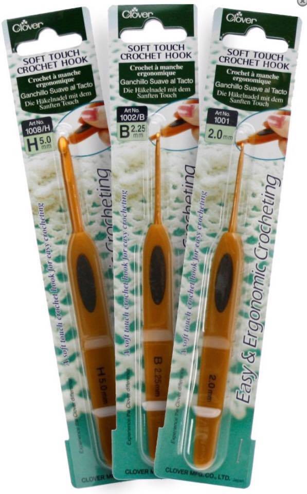 Clover Soft Touch Individual Crochet Hooks (Size 2mm - 6mm)